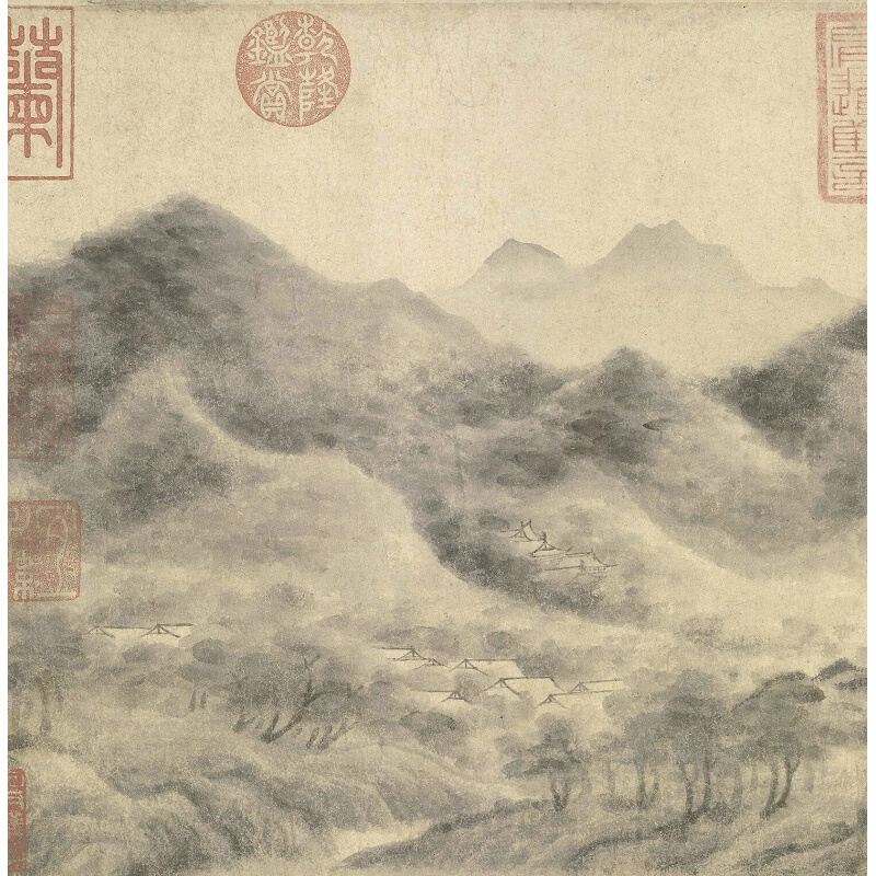 南宋米友仁(图传云山墨戏)p克利夫兰美术馆藏古代水墨写意画 - 图3