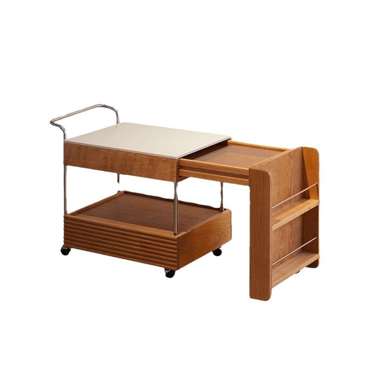 茶几实木小桌子日式樱桃木茶桌可移动小推车沙发边几岩板茶水柜,淘宝优惠券,粉丝福利购,淘宝优惠卷