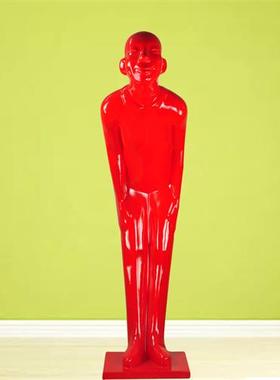 玻璃钢鞠躬迎宾人物雕塑酒店餐厅KTV开业礼门口招财树脂落地摆件