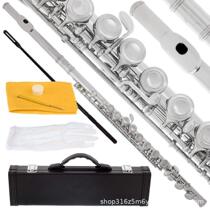 Long flute instrument 16 holes silver plated C E key treklematic universal test class performance customizable custom-made