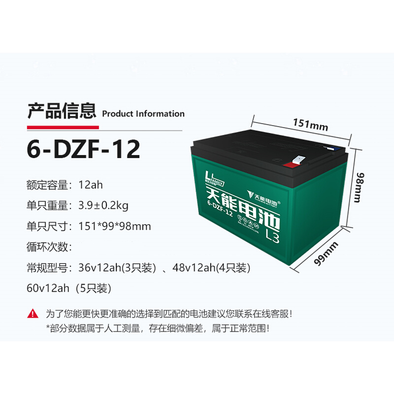 天能12V12AH20AH铅酸蓄电池瓶电动三轮车音响6-DZM-12 6-DZF-12.3 - 图1