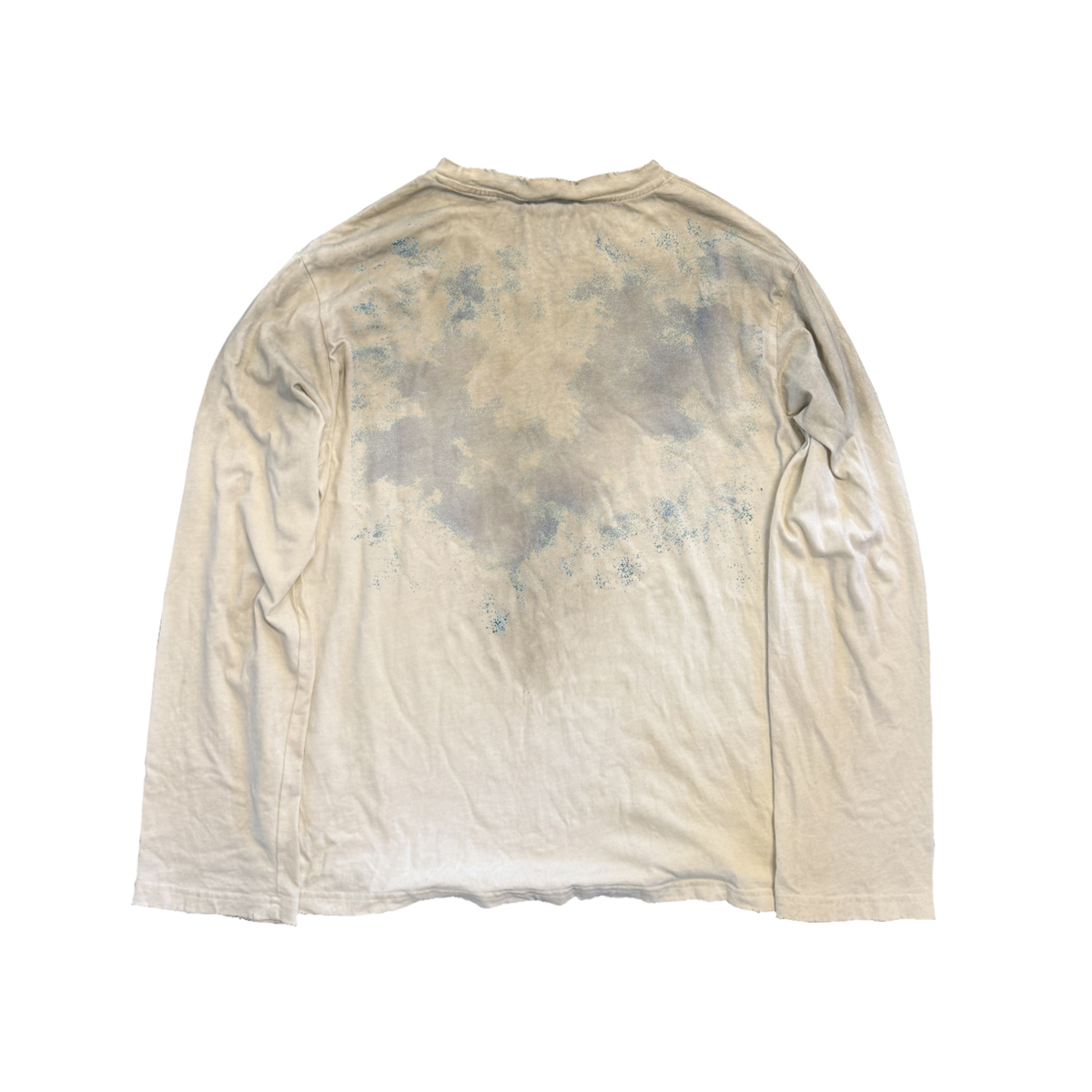 十卟SHIBU 泼墨随意感休闲音乐节穿搭潮流VTG复古做旧长袖T恤punk - 图0