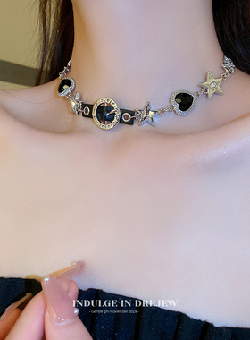 极速项链女轻奢小众项圈甜酷辣x妹美式复古锁骨链y2k脖颈链夸张配