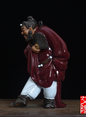 钟馗像雕塑瓷人物像陶瓷雕像摆件瓷器人像雕刻工N艺礼品摆饰礼品