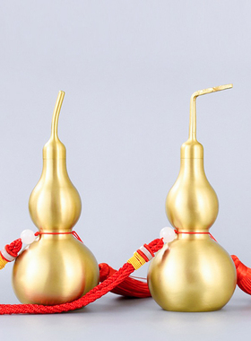 极速铜葫芦摆件纯铜开盖空心葫芦挂件八I卦葫芦客厅办公室招财卧