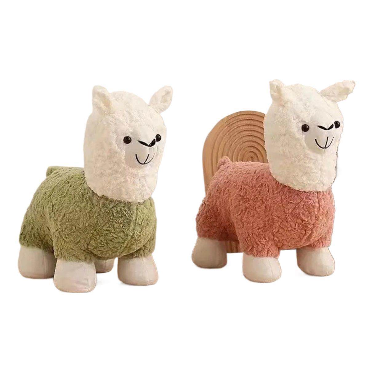 时尚小羊驼凳子卧室摆件网红羊驼坐凳新款儿童可爱轻奢毛绒可拆洗,淘宝优惠券,粉丝福利购,淘宝优惠卷