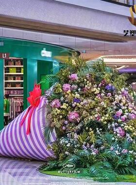 网红花束景观植物绿植五色草雕塑花海公园装饰绿雕仿真绿雕工艺品
