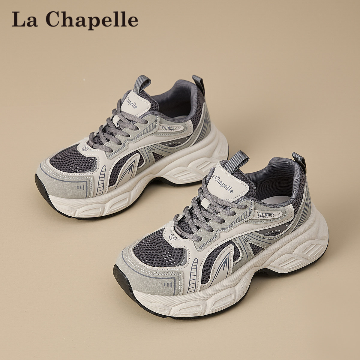 拉夏贝尔厚底老爹鞋女2026春季新款爆款百搭轻便跑步休闲运动鞋子,淘宝优惠券,粉丝福利购,淘宝优惠卷