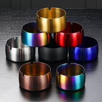 Stainless Steel Ashtrays Commercial Windproof Large Number Bar Internet Cafe Restaurant Dedicated Advertising Gift