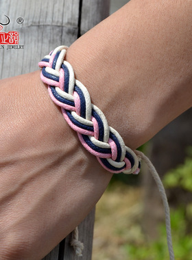 芊之韵 棉麻彩色手链 欧美外销速卖通 手工饰品厂家直销