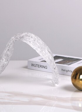 北欧ins透明拱门丝带摆件客厅样板间轻奢创意简约V玄关异型装饰品