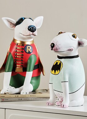 潮玩招财狗摆件卡通树脂客厅样板房现代简约儿Q童房装饰品送礼摆