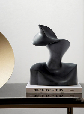 Rzone 现代简m约黑白抽象艺术品人像工艺品书房橱窗柜子内装饰摆