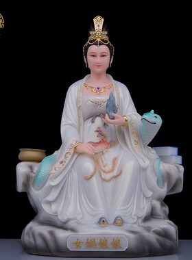 汉白玉女娲娘娘神像补天石大地之母女F神真身家居中式门厅蟒蛇摆