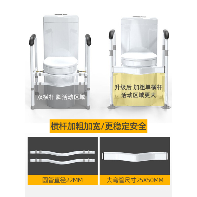 马桶扶手老人免打孔家用厕所老年人卫生间坐便器安全防滑助力架子 - 图3