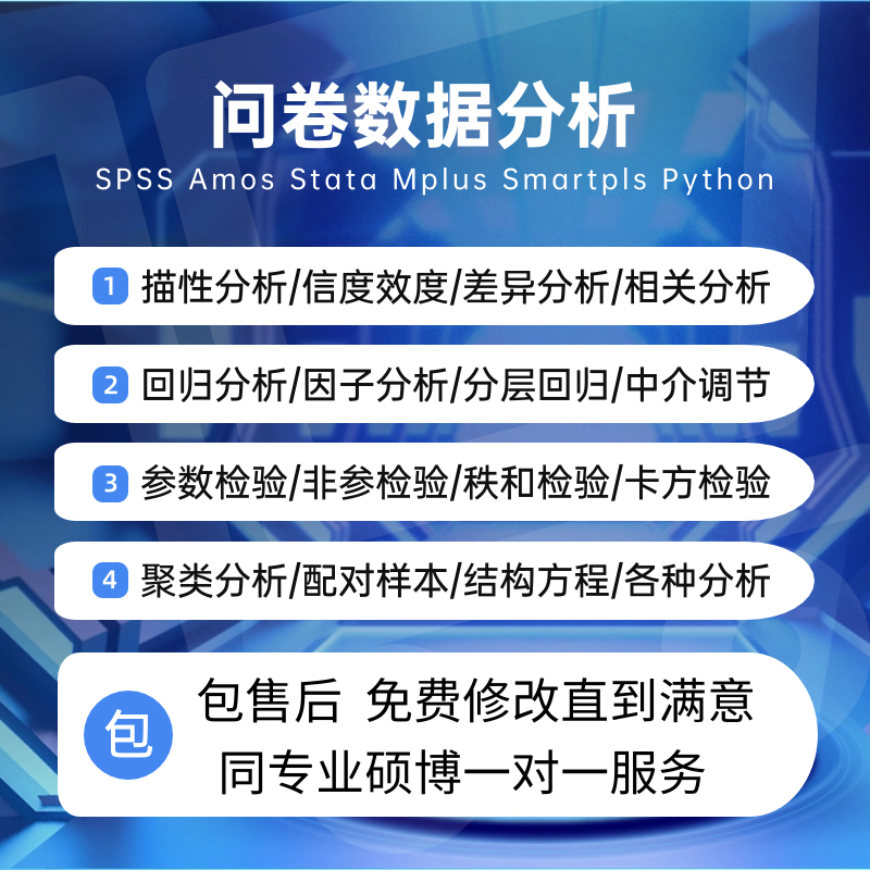 SPSS Amos SmartPLS数据分析 问卷设计  问卷星真人代填 - 图0