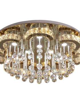 水晶灯圆形客厅主灯led吸顶灯简约现代轻奢大气卧室灯餐厅灯灯具