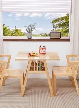 简约实木阳台桌椅组合三件套创意休闲茶桌家用喝茶小户型一桌二椅