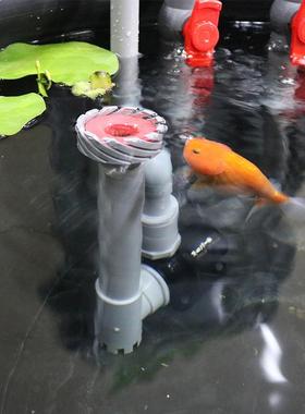 油膜器悬浮头漂浮池面过滤内置海鲜市场处理器进水管净水配件透明