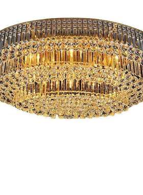 方形水晶灯客厅灯大气奢华金色水晶吸顶灯led卧室灯灯饰灯具