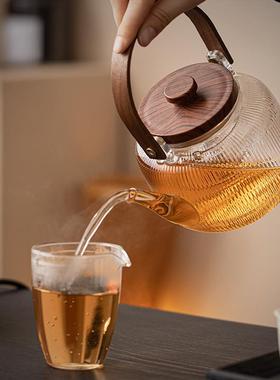 兮元记青花汝窑电陶炉煮茶壶耐高温玻璃烧水壶围炉煮茶家用泡茶壶