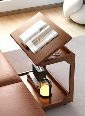 可移动边几小桌子实木沙发旁边柜带轮小茶几卧室床边简约床头柜