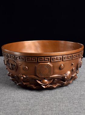 紫铜聚泰聚宝盆摆件铜工艺品家居办公室装饰品店铺开业礼品