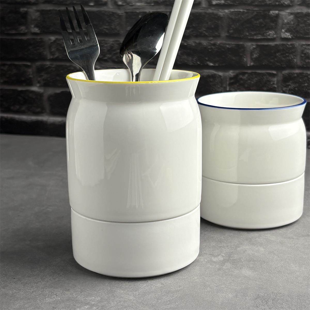 筷子笼陶瓷好看家用厨房勺叉餐具筷筒收纳罐沥水筒7222,淘宝优惠券,粉丝福利购,淘宝优惠卷