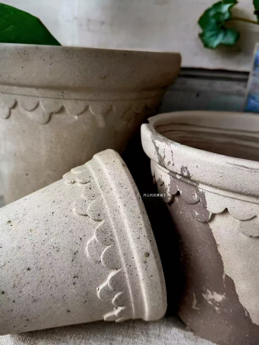 粗陶花盆透气透水 天然陶土 花边牛奶ins风 简约阳台花园落地窗,淘宝优惠券,粉丝福利购,淘宝优惠卷