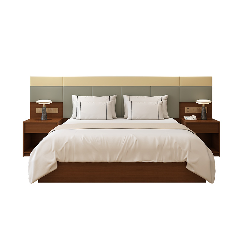 酒店床家具宾馆床标间全套定制民宿公寓床客房单人床双床旅馆家具 - 图3