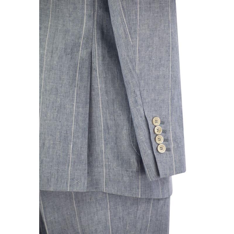 BRUNELLO CUCINELLI Broad pinstripe linen suit-图2