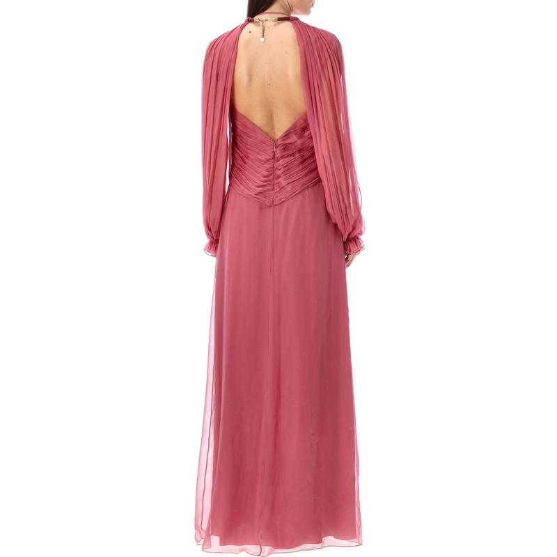 ALBERTA FERRETTI Organic chiffon long dress - 图0