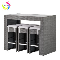 Outdoor high foot bar table table and chairs Five sets of rattan chairs Courtyard Bar Table and chairs Coffee room Leisure vines Chair Tea Table