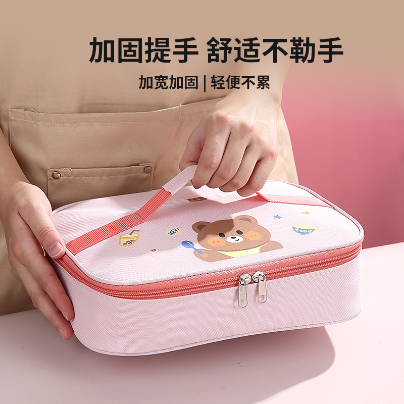 保温饭盒袋冬季学生带饭便当手提袋子上班便携加厚铝箔防水午餐包