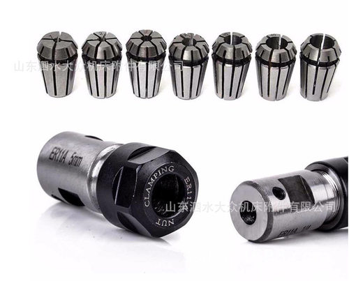 8件套 ER11A-5mm 电机轴延长杆+7支1mm - 7mm ER11铣夹头 轴孔5mm - 图0