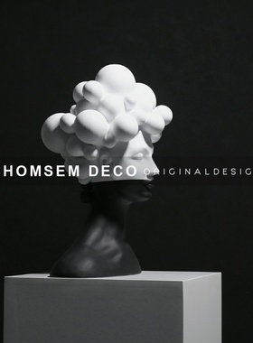 现代艺术样板间j软装神秘女人雕塑摆件售楼处客厅玄关边柜家居饰