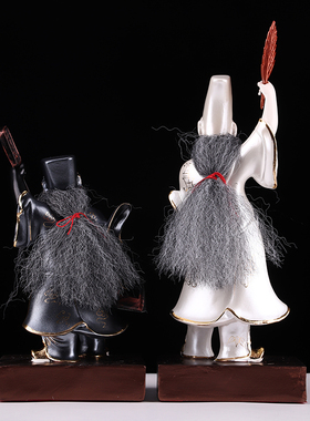 七爷八爷神像 黑白无常  树脂彩绘招财H谢范将军 大二爷伯神像摆