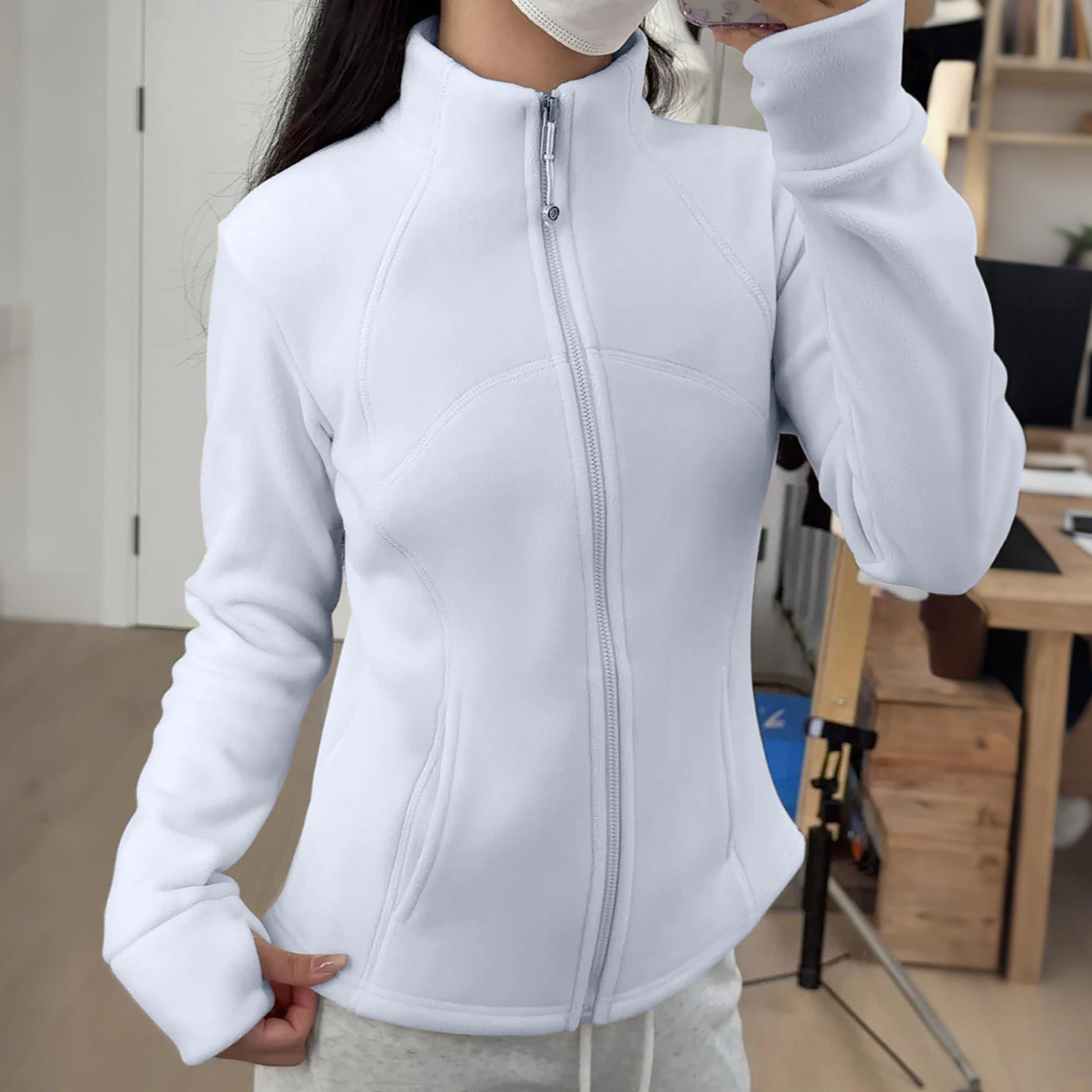 2025加厚双面奥摇粒绒卫衣外套女秋冬款立领修身冲锋衣内胆瑜伽服,淘宝优惠券,粉丝福利购,淘宝优惠卷