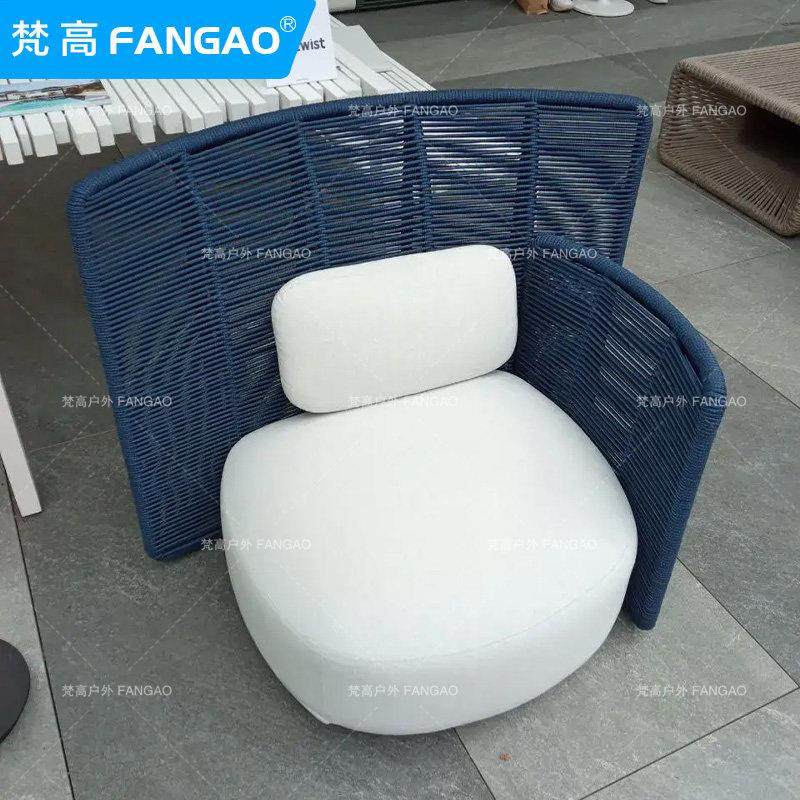 户外北欧编绳沙发组合藤编设计花园酒店休闲 室外庭院单人双人,淘宝优惠券,粉丝福利购,淘宝优惠卷