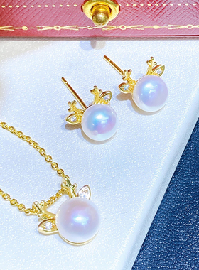 Idokawa小鹿淡水珍珠项链女