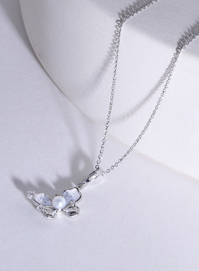 Idokawa蓝晶蝴蝶珍珠项链