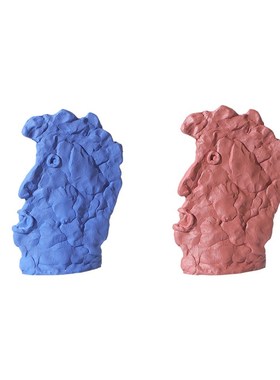 北欧风格创意抽象人脸雕s塑摆件树脂工艺客厅软装样板间桌面装饰