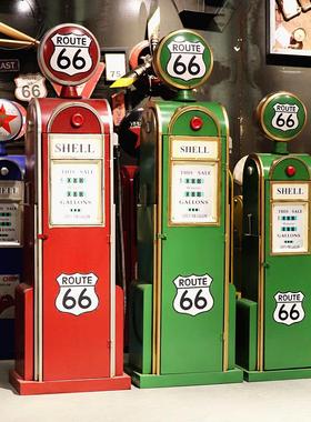 复古工业风加油机模型铁艺装饰摆件酒吧咖啡餐厅店铺创意橱窗道具