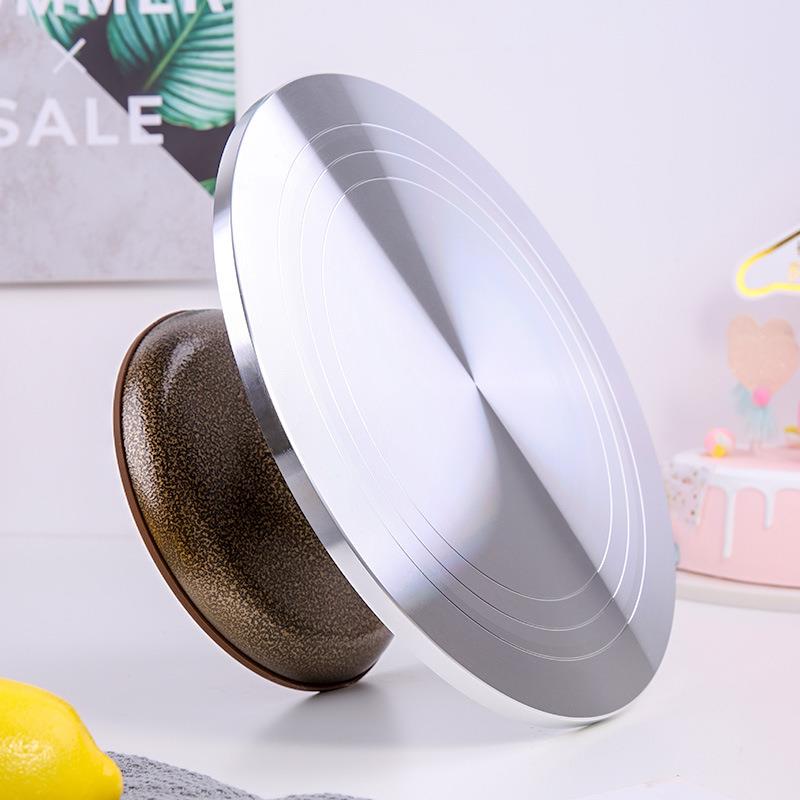 蛋糕转盘裱花台烘焙工具套装铝合金托台旋转抹面家用商用裱花转台 - 图0