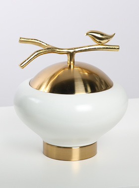 新中式纯铜树脂小鸟m创意陶瓷摆件售楼处玄关客厅酒柜家居工艺饰