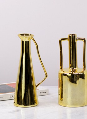 现代简约几何体花器软装t艺术样板房售楼处办公楼托盘配饰摆件