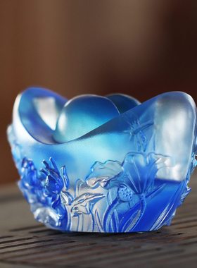 琉璃元宝名片夹i摆件居家客厅茶几办公前台桌面摆放装饰名片收纳