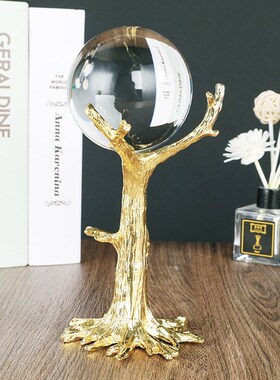 北欧轻奢创意水晶球摆件现代简约家居客厅酒柜电视柜高Z档软装饰