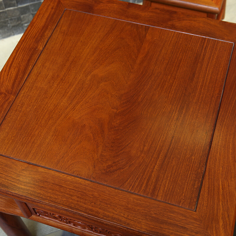 红木家具 缅甸花梨木餐桌 实木小方桌中式古典正方形四方桌棋牌桌