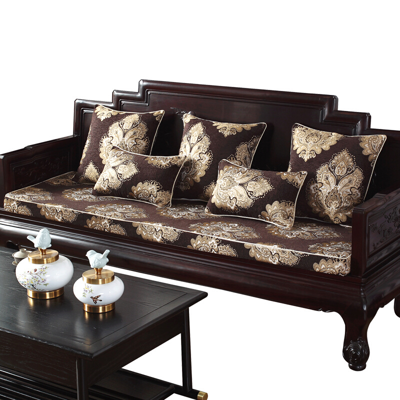加厚海绵沙发垫现代新中式雪尼尔实木红木椅子垫沙发坐垫四季通用